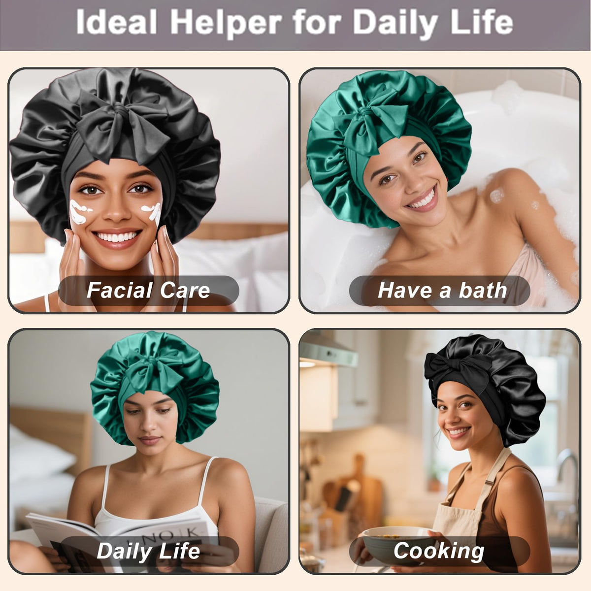 Bonnet de nuit en satin FIRSTPELLA, assorti à un pyjama