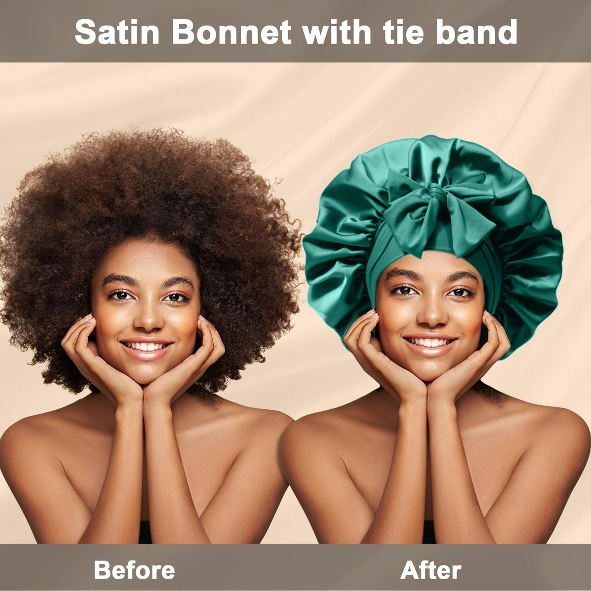 Bonnet de nuit en satin FIRSTPELLA, intérieur doux, vue rapprochée