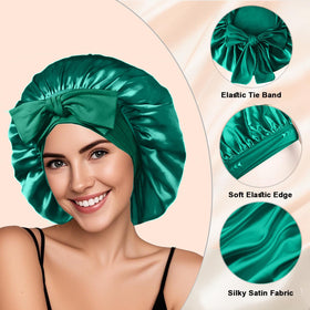 Bonnet de nuit en satin FIRSTPELLA, lien ajustable, vue latérale