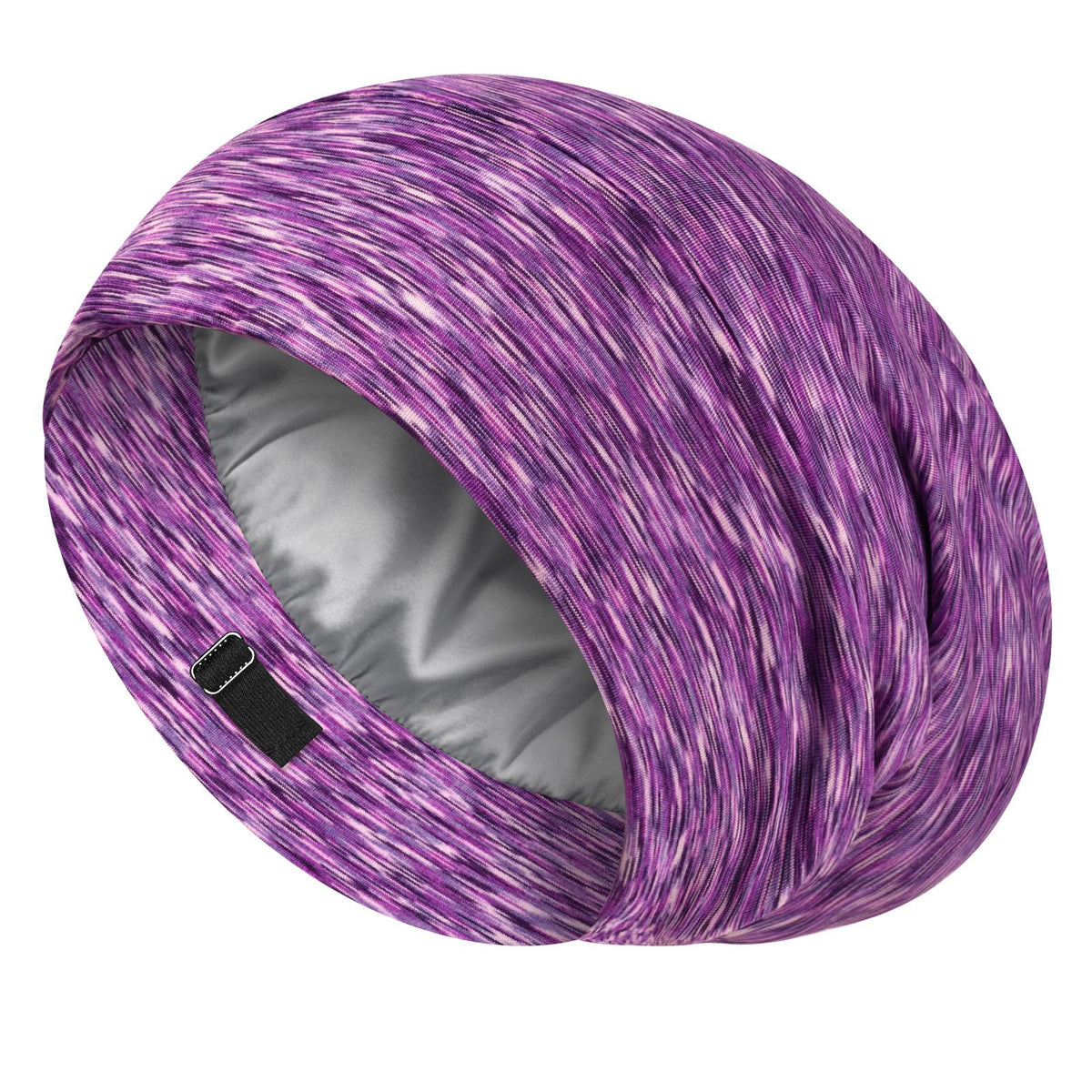 Bonnet de nuit en soie LULUSILK couleur violette vue de face