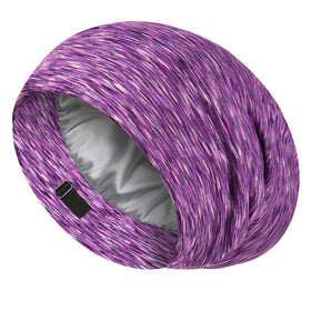 Bonnet de nuit en soie LULUSILK couleur violette vue de face