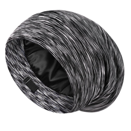 Bonnet de nuit en soie LULUSILK gris foncé, vue de face