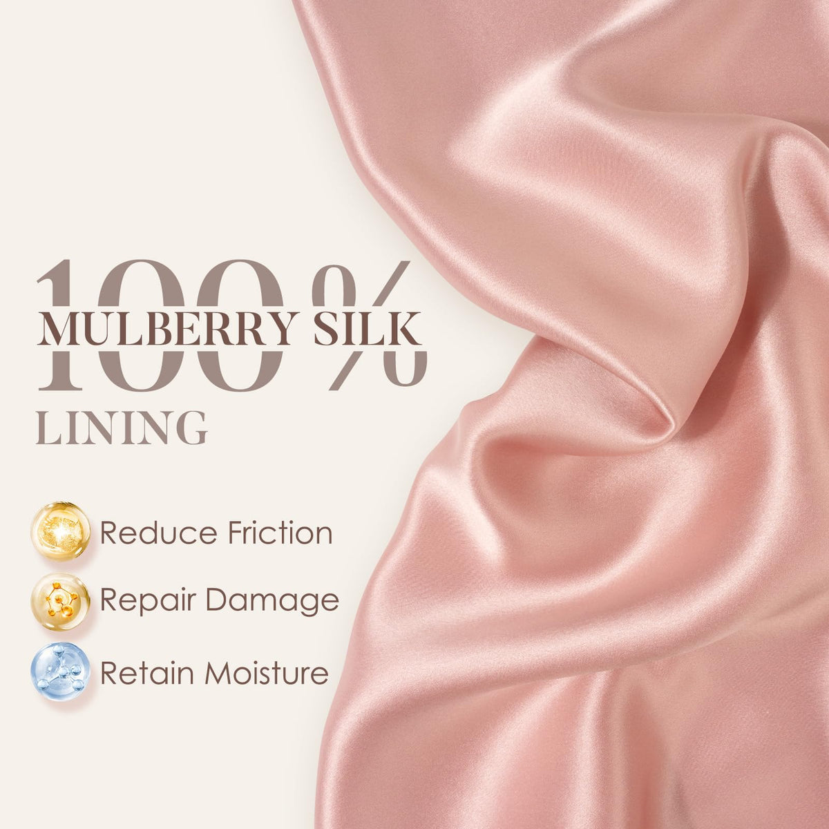 Bonnet de nuit en soie LULUSILK lavande avec sangle ajustable