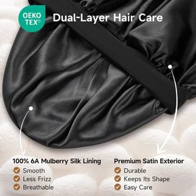 Bonnet de nuit en soie Umisleep avec boucle réglable, détail