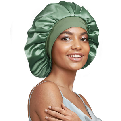 Bonnet de nuit en soie Umisleep couleur noire vue de face
