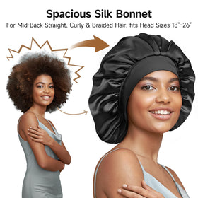 Bonnet de nuit en soie Umisleep, vue arrière montrant la taille