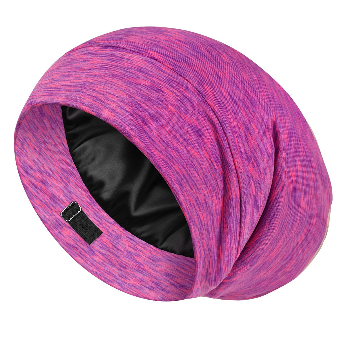 Bonnet de nuit LULUSILK en soie rose, vue de face