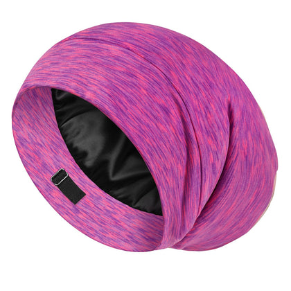 Bonnet de nuit LULUSILK en soie rose, vue de face