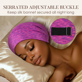 Bonnet de nuit LULUSILK porté par une personne