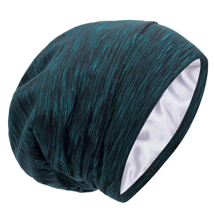 Bonnet de nuit satin GB Selected couleur bleu lac, vue avant
