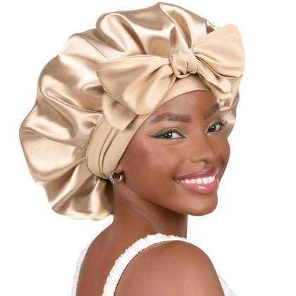 Bonnet de nuit YANIBEST en satin doux, vue avant