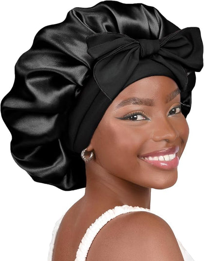 Bonnet de nuit YANIBEST en satin doux vue de face