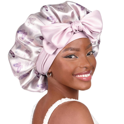 Bonnet de nuit YANIBEST en satin doux, vue de face