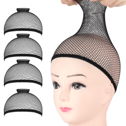 Bonnet de perruque Fandamei noir en mesh, vue de face