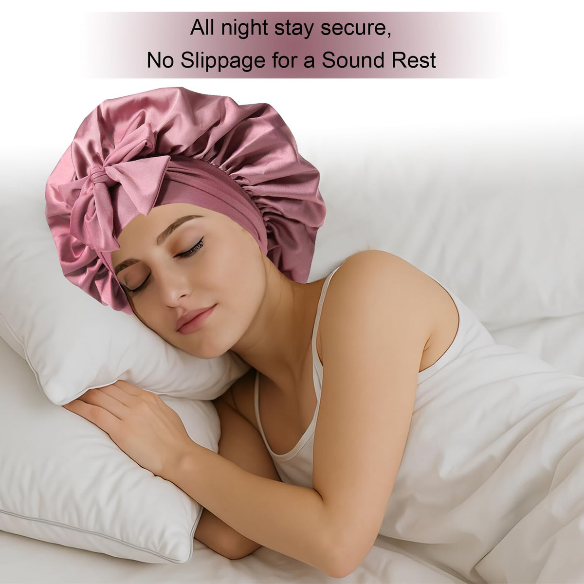 Bonnet en satin Confvrter avec bandes élastiques ajustables