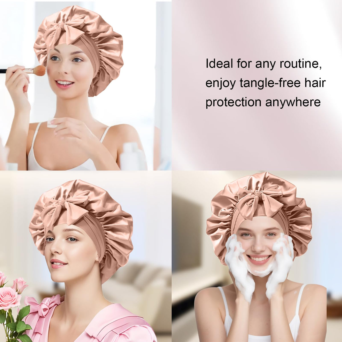 Bonnet en satin Confvrter avec élastique visible