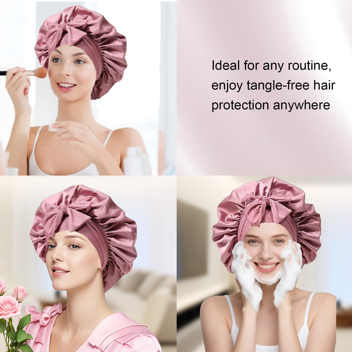 Bonnet en satin Confvrter pour un look stylé à la maison