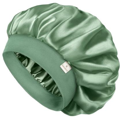Bonnet en satin doux YANIBEST couleur noire vue avant