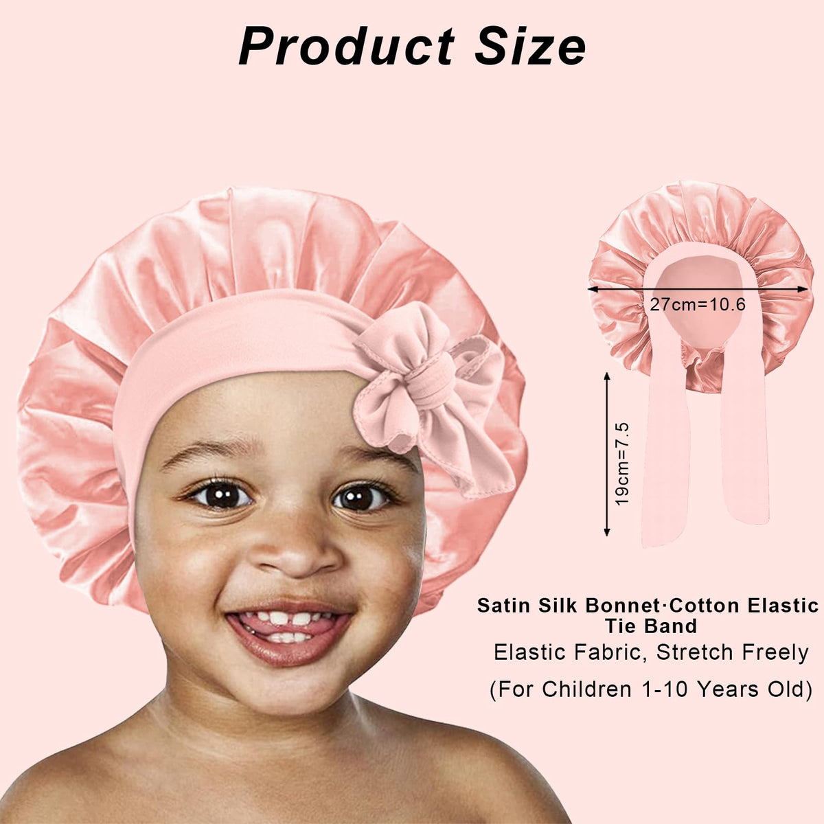 Bonnet en satin FIRSTPELLA noir pour enfants