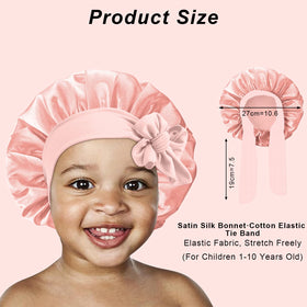 Bonnet en satin FIRSTPELLA noir pour enfants
