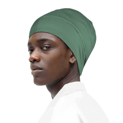 Bonnet en satin Fittia couleur vert militaire vue de face