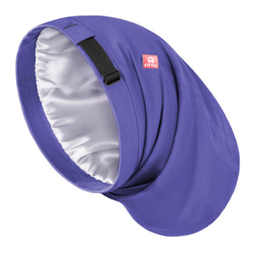 Bonnet en satin Fittia large pour hommes couleur bleu foncé, vue de face