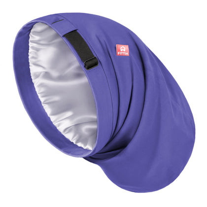 Bonnet en satin Fittia large pour hommes couleur bleu foncé, vue de face