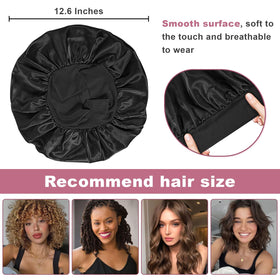 Bonnet en satin LEADUWAY 3 pcs avec élastique large