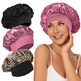 Bonnet en satin LEADUWAY 3 pcs vue de face