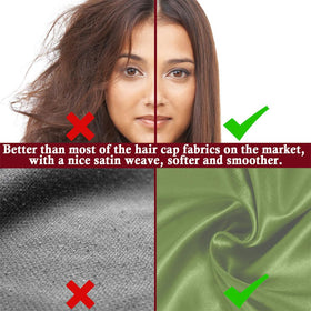 Bonnet en satin LEADUWAY couleur noir avec élastique large