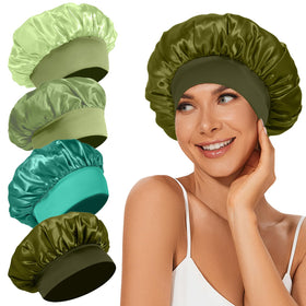 Bonnet en satin LEADUWAY couleur rose vue de face