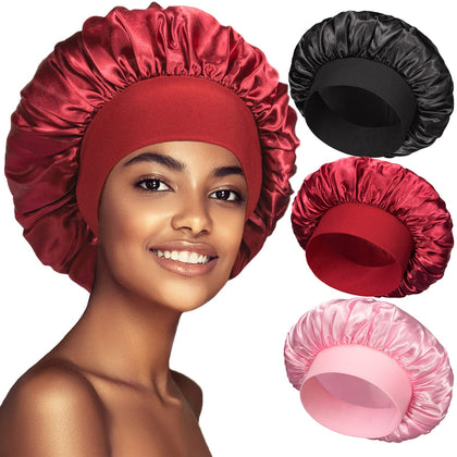 Bonnet en satin PHILIGHTS vue de face avec élastique large