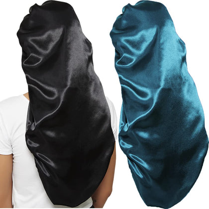 Bonnet en satin Wbfwbb noir et vert, vue de face