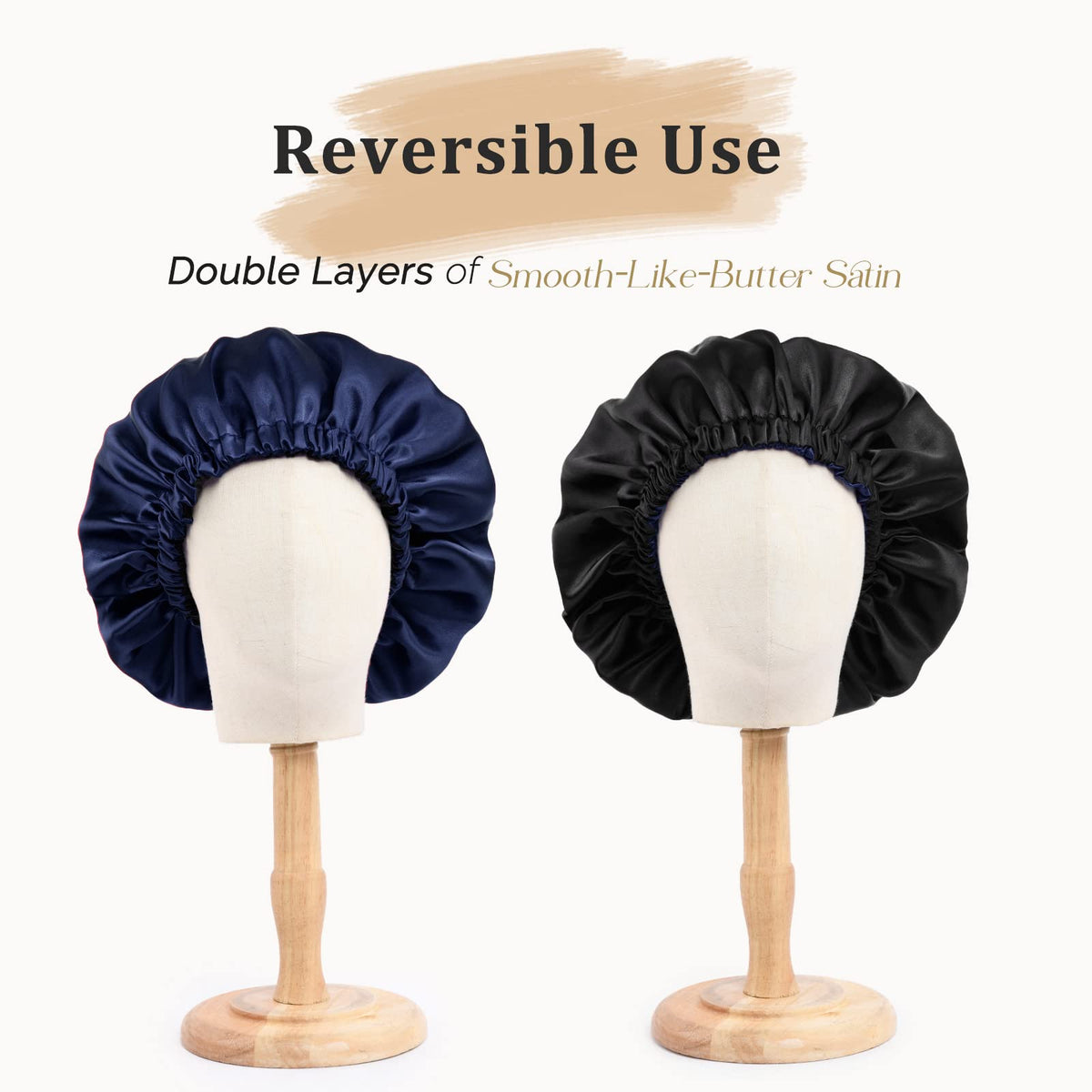 Bonnet en satin YANIBEST, détails de la doublure intérieure