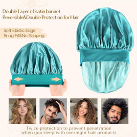 Bonnet en satin YANIBEST porté par une femme