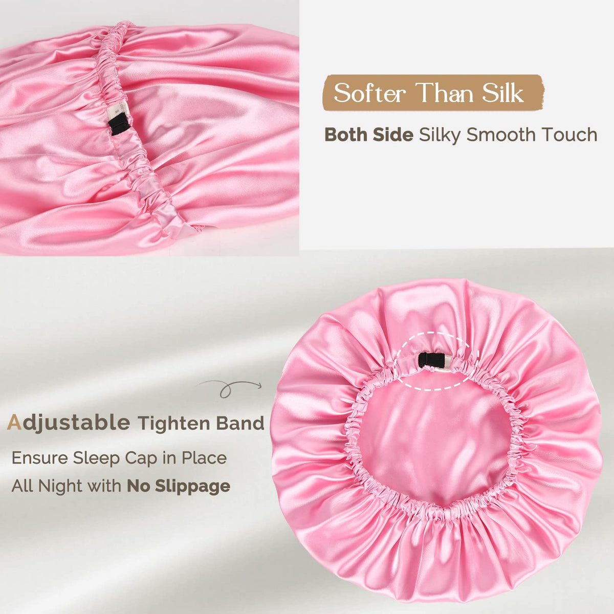 Bonnet en satin YANIBEST porté par une femme