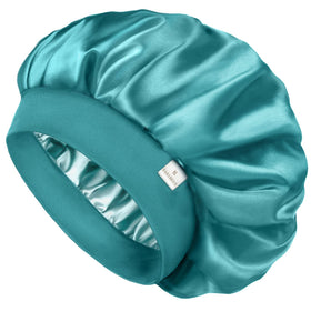 Bonnet en satin YANIBEST vue de face, couleur noire