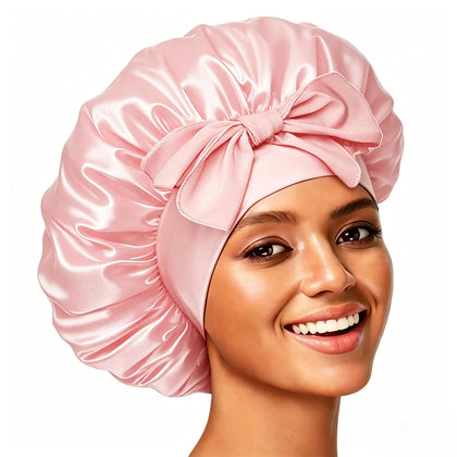 Bonnet en soie Confvrter couleur pêche vue avant