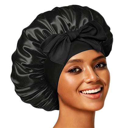 Bonnet en soie Confvrter modèle noir vue de face