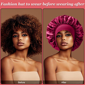 Bonnet en soie FIRSTPELLA marron avec bande élastique