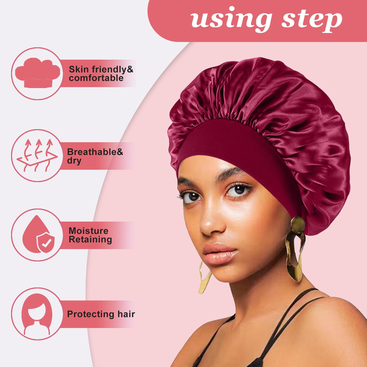 Bonnet en soie FIRSTPELLA violet vue de face