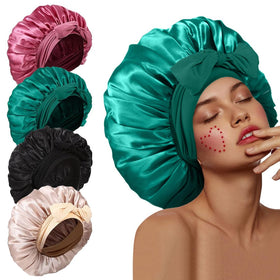Bonnet en soie Kafteri couleur noir avec bande ajustable