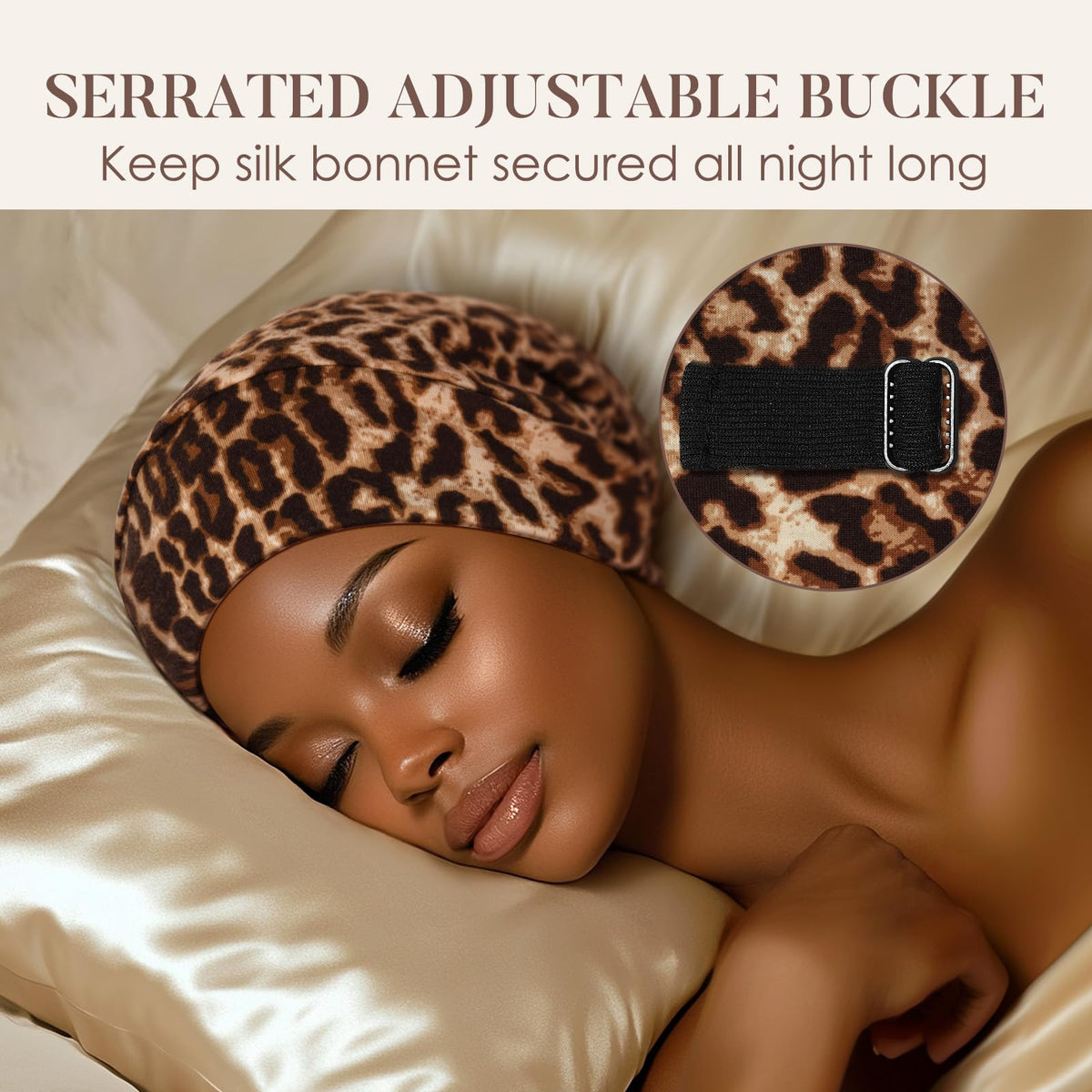 Bonnet en soie LULUSILK posé sur une table avec boîte cadeau