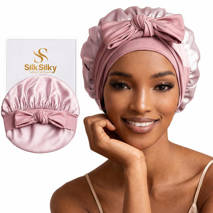 Bonnet en soie Mulberry SilkSilky mauve pâle vue de face