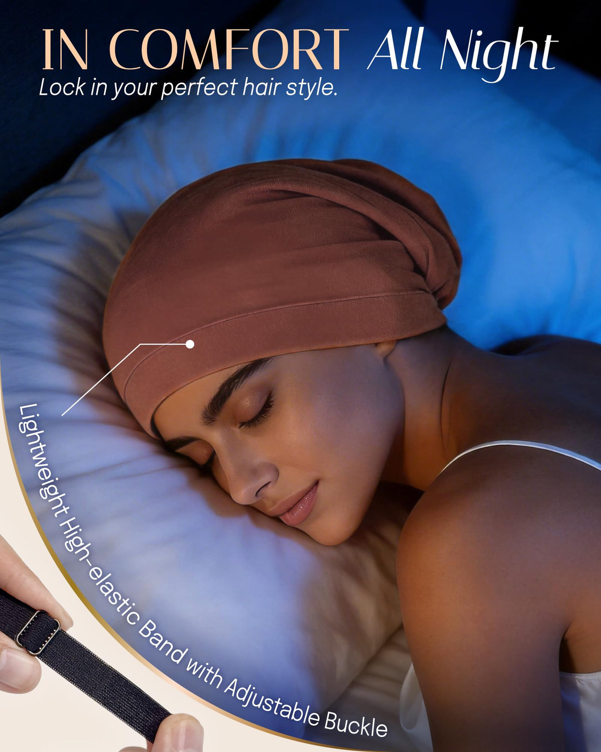 Bonnet en soie OLESILK avec étiquette de marque
