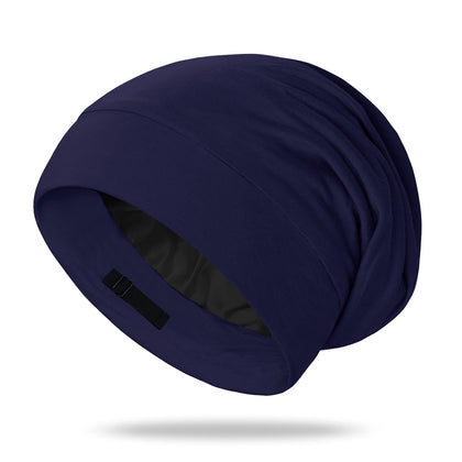 Bonnet en soie OLESILK bleu modèle vue de face