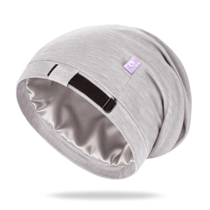 Bonnet en soie OLESILK gris clair, vue de face