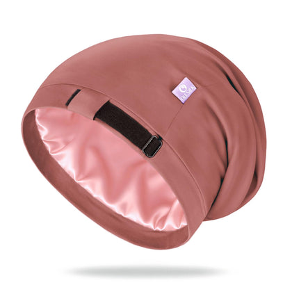 Bonnet en soie OLESILK marron rouge vue de face