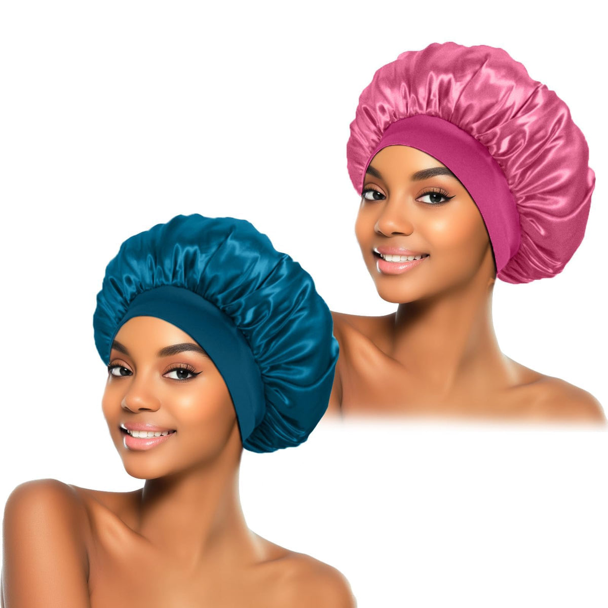 Bonnet en soie ZHENSILK couleur bleu paon vue de face
