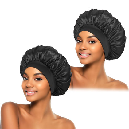 Bonnet en soie ZHENSILK noir vue de face